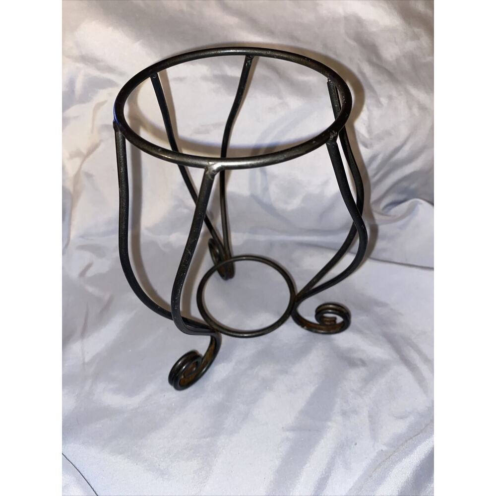 Vintage Slim Hurricane Stand Black Plant Holder/candle Holder